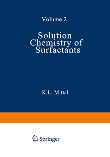 Solution Chemistry of Surfactants: Volume 2 book cover by 
