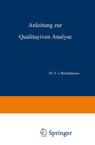 Anleitung zur Qualitativen Analyse book cover by E. Schmidt, J. Gadamer, F. v. Bruchhausen
