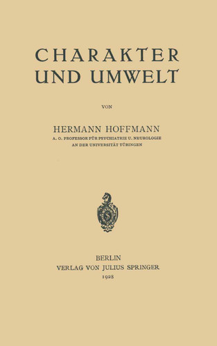 Charakter und Umwelt book cover by Hermann Hoffmann