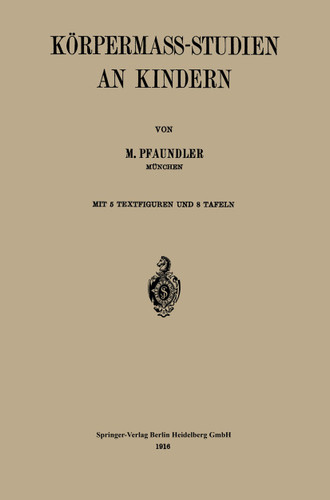 Körpermass-Studien an Kindern book cover by M. Pfaundler