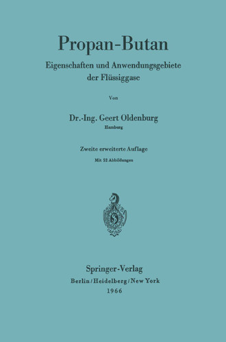 Propan-Butan: Eigenschaften und Anwendungsgebiete der Flüssiggase book cover by G. Oldenburg