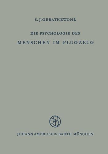 Die Psychologie des Menschen im Flugzeug book cover by S.J. Gerathewohl