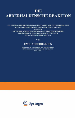 Die Abderhaldensche Reaktion book cover by Emil Abderhalden