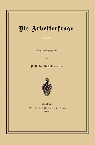 Die Arbeiterfrage book cover by Wilhelm Oechelhaeuser