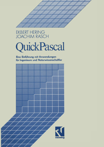 QuickPascal: Eine Einführung mit Anwendungen für Ingenieure und Naturwissenschaftler book cover by Ekbert Hering, Joachim Rasch