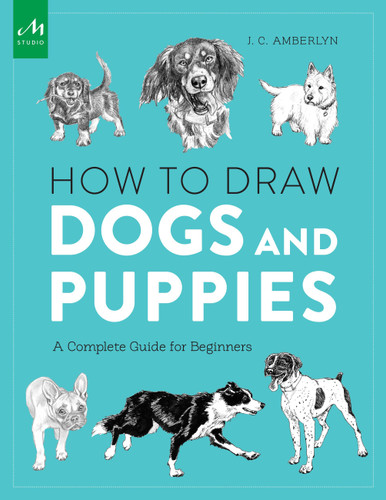 How to Draw Dogs and Puppies: A Complete Guide for Beginners book cover by J.C. Amberlyn