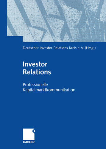 Investor Relations: Professionelle Kapitalmarktkommunikation book cover by 