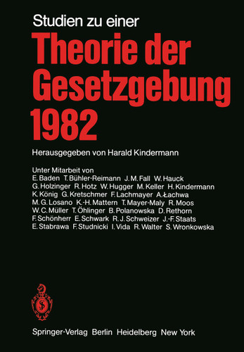 Studien zu einer Theorie der Gesetzgebung 1982 book cover by 
