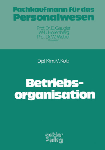 Betriebsorganisation book cover by Meinulf Kolb