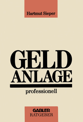 Geldanlage professionell book cover by Hartmut Sieper