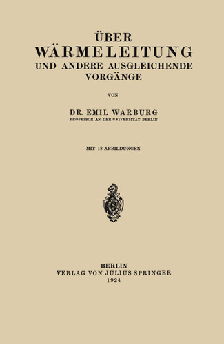 Über Wärmeleitung und Andere Ausgleichende Vorgänge book cover by Emil Warburg