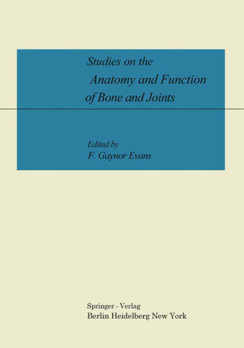 Studies on the Anatomy and Function of Bone and Joints book cover by 