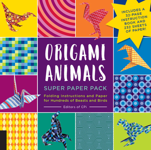 Origami Animals Super Paper Pack: Folding Instructions and Paper for Hundreds of Beasts and Birds--Includes a 32-page instruction book and 232 sheets of paper! (Origami Super Paper Pack) book cover by Editors of CPi