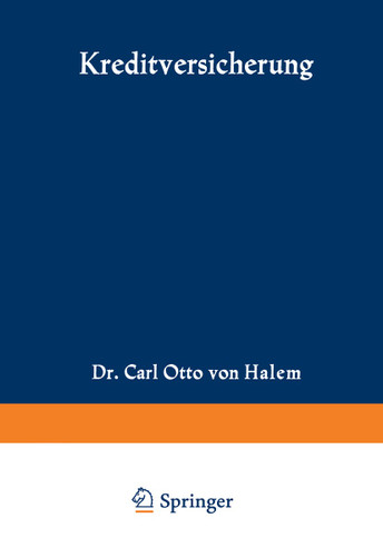 Kreditversicherung (Die Versicherung #2) book cover by Carl Otto von Halem