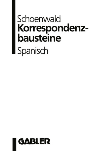 Korrespondenzbausteine Spanisch book cover by Ulrich Schoenwald