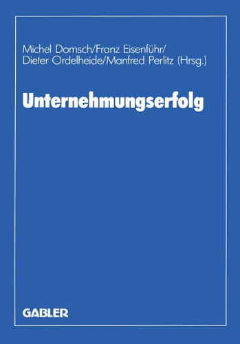 Unternehmungserfolg: Planung — Ermittlung — Kontrolle book cover by Michel Domsch