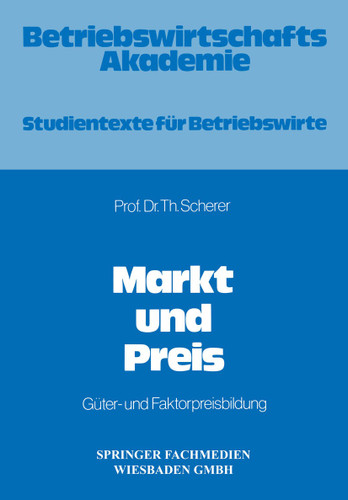 Markt und Preis book cover by Theo Scherer