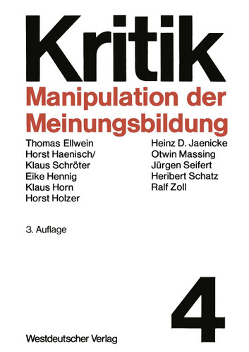 Manipulation der Meinungsbildung: Zum Problem hergestellter Öffentlichkeit book cover by 