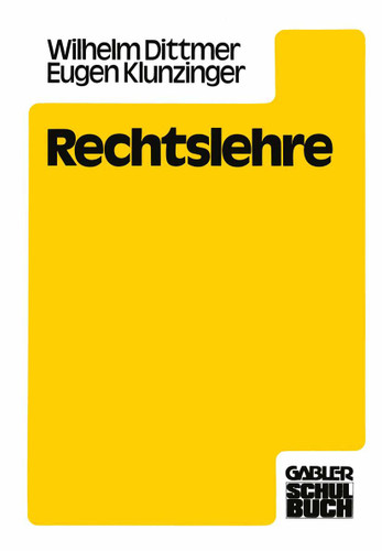 Rechtslehre book cover by Wilhelm G. Dittmer