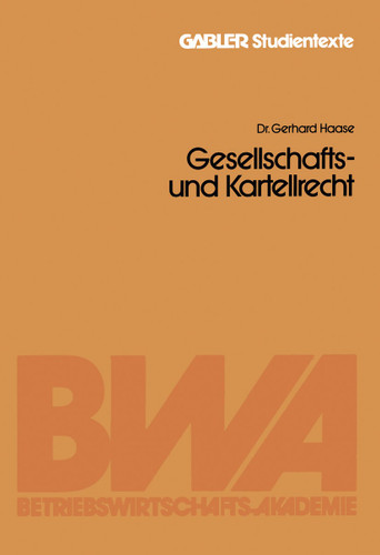 Gesellschafts- und Kartellrecht book cover by Gerhard Haase