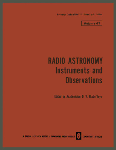 Radio Astronomy: Instruments and Observations (The Lebedev Physics Institute Series) book cover by 
