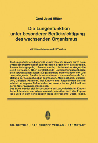 Die Lungenfunktion unter besonderer Berücksichtigung des wachsenden Organismus book cover by Gerd-Josef Hötter