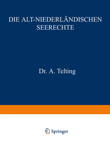 Die Alt-Niederländischen Seerechte book cover by A. Telting