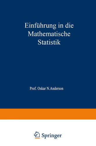 Einführung in die Mathematische Statistik book cover by Oskar N. Anderson