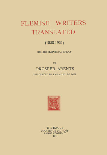 Flemish Writers Translated (1830–1931): Bibliographical Essay book cover by Prosper Arents