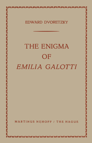 The Enigma of Emilia Galotti book cover by Edward Dvoretzky
