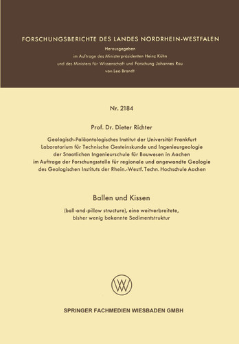 Ballen und Kissen: (ball-and-pillow structure), eine weitverbreitete, bisher wenig bekannte Sedimentstruktur (Forschungsberichte des Landes Nordrhein-Westfalen) book cover by Dieter Richter