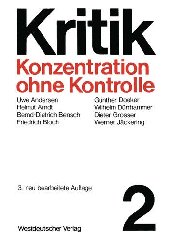 Konzentration ohne Kontrolle (Kritik) book cover by 
