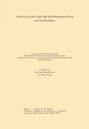 Untersuchungen über die Verdichtungswirkung von Tauchrüttlern book cover by Sedad Garbotz