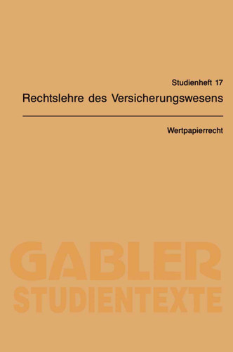 Wertpapierrecht (Gabler-Studientexte #17) book cover by Karl Sieg