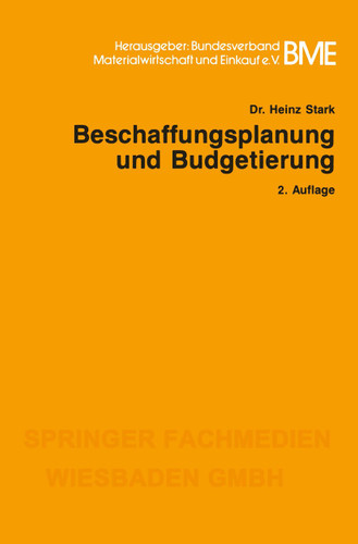 Beschaffungsplanung und Budgetierung (Gabler-Studientexte) book cover by Heinz Stark