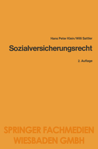 Sozialversicherungsrecht (Gabler-Studientexte) book cover by Heinz-Peter Klein, Willi Sattler