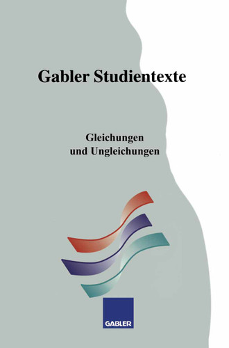 Gleichungen und Ungleichungen (Gabler-Studientexte) book cover by Reinhold Pfeiffer, Heidemarie Borgwadt