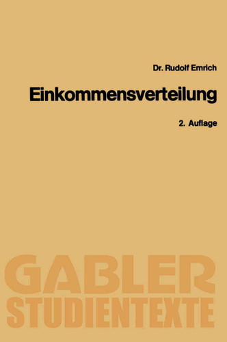 Theorie der Einkommensverteilung (Gabler-Studientexte) book cover by Rudolf Emrich
