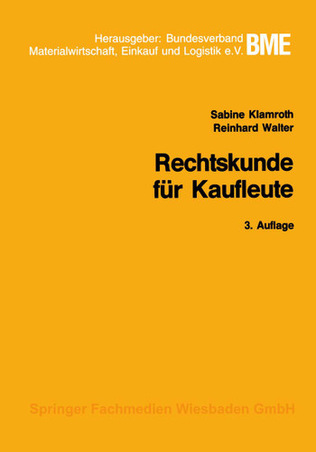 Rechtskunde für Kaufleute (Gabler-Studientexte) book cover by Sabine Klamroth, Reinhard Walter