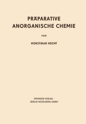 Präparative Anorganische Chemie book cover by Horstmar Hecht