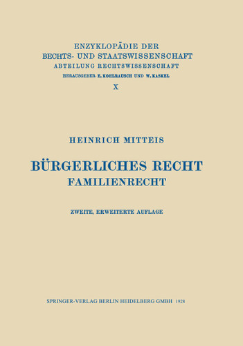 Bürgerliches Recht: Familienrecht book cover by Heinrich Mitteis