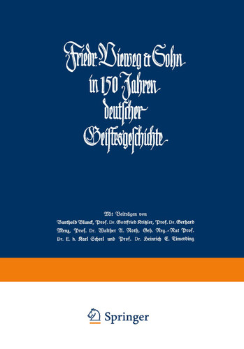 Friedr. Vieweg & Sohn in 150 Jahren deutscher Geistesgeschichte: 1786–1936 book cover by Ernst Adolf Dreyer, Walter Schnoor