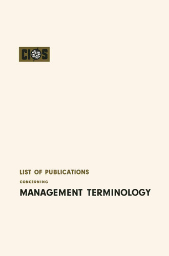 List of Publications Concerning Management Terminology book cover by Cios Cios