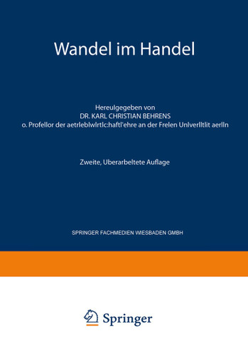 Wandel im Handel book cover by Karl Christian Behrens