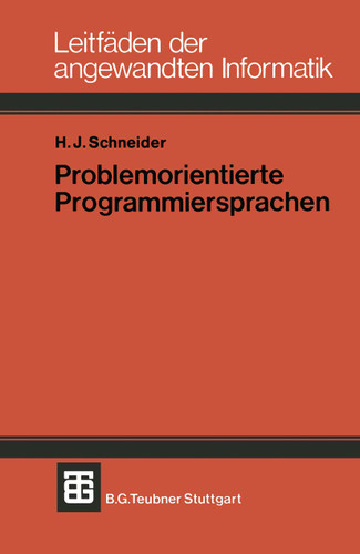 Problemorientierte Programmiersprachen (XTeubner Studienbücher Informatik) book cover by Hans Jürgen Schneider