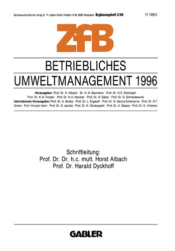 Betriebliches Umweltmanagement 1996 (Zeitschrift für Betriebswirtschaft #2) book cover by 
