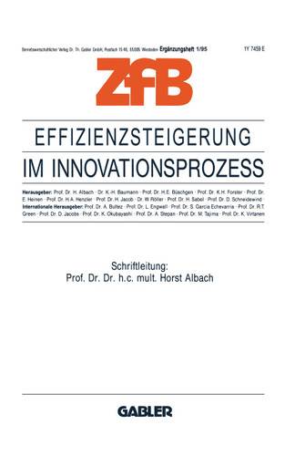 Effizienzsteigerung im Innovationsprozeß (Zeitschrift für Betriebswirtschaft #1/95) book cover by Horst Albach