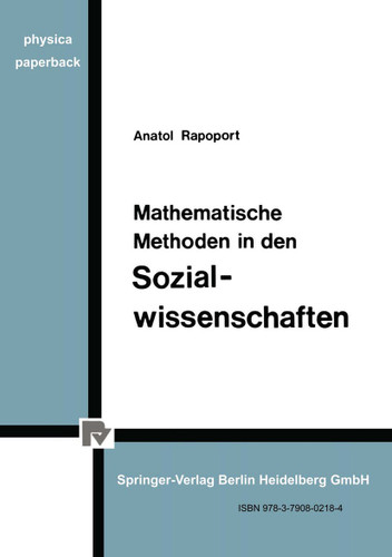 Mathematische Methoden in den Sozialwissenschaften (Physica-Paperback) book cover by A. Rapoport