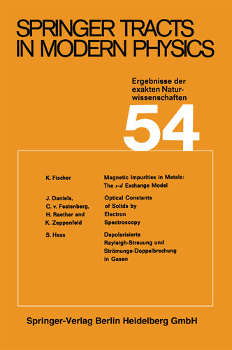 Springer Tracts in Modern Physics: Ergebnisse der exakten Naturwissenschaften (Springer Tracts in Modern Physics #54) book cover by G. Höhler