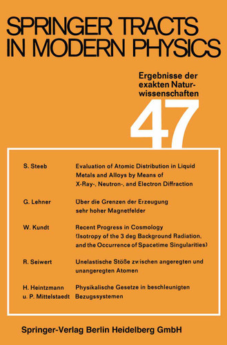 Springer Tracts in Modern Physics: Ergebnisse der exakten Naturwissenschaften (Springer Tracts in Modern Physics #47) book cover by G. Höhler